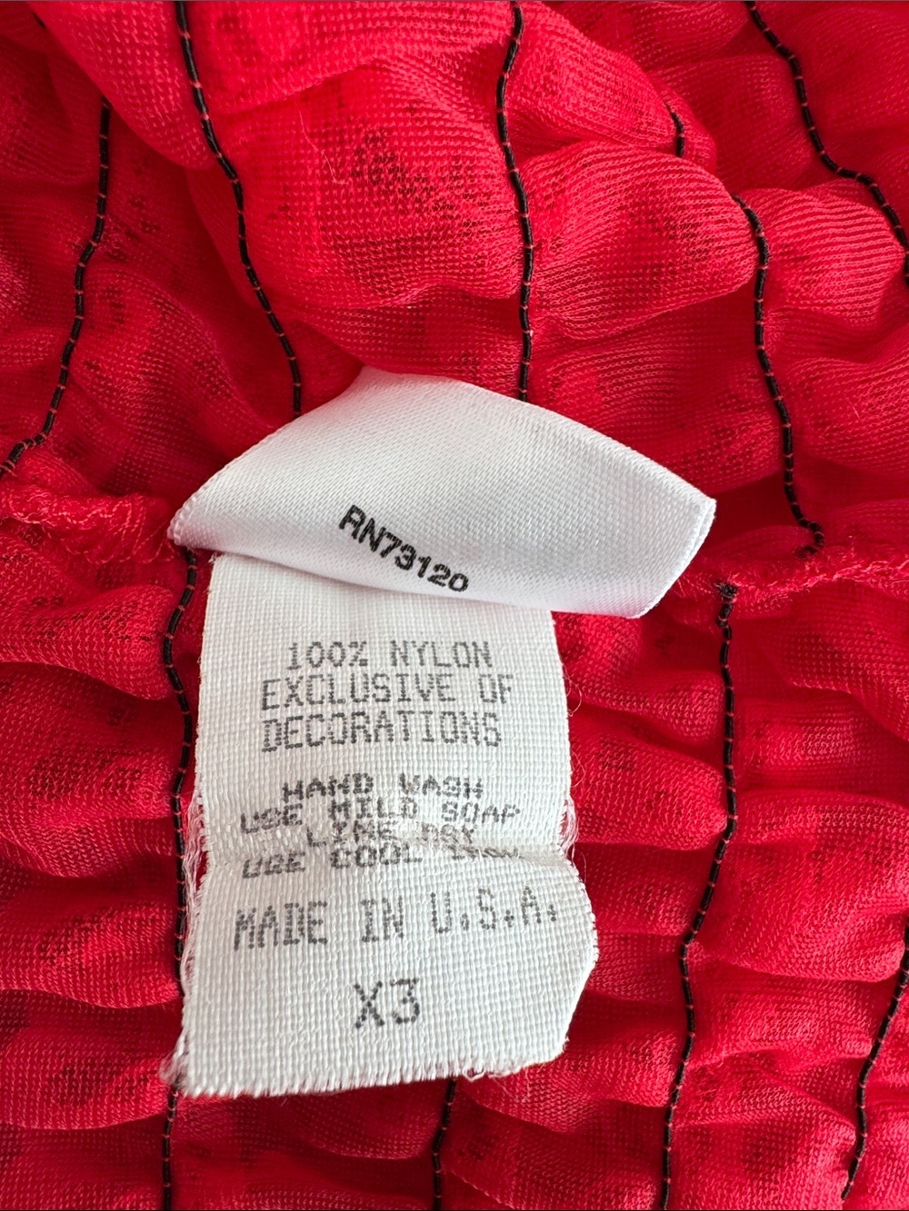 Red Sheer Ruffled Slip Dress - Picture 5 of 7